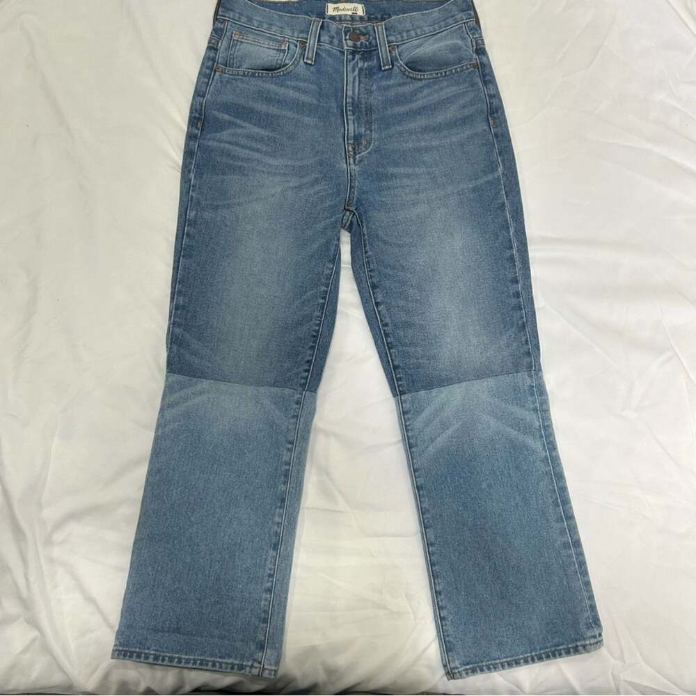 Madewell Crop Bootcut two tone color block retro Jeans. Womens size 26.